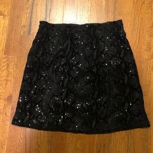 JOE FRESH Sequined Black Skirt